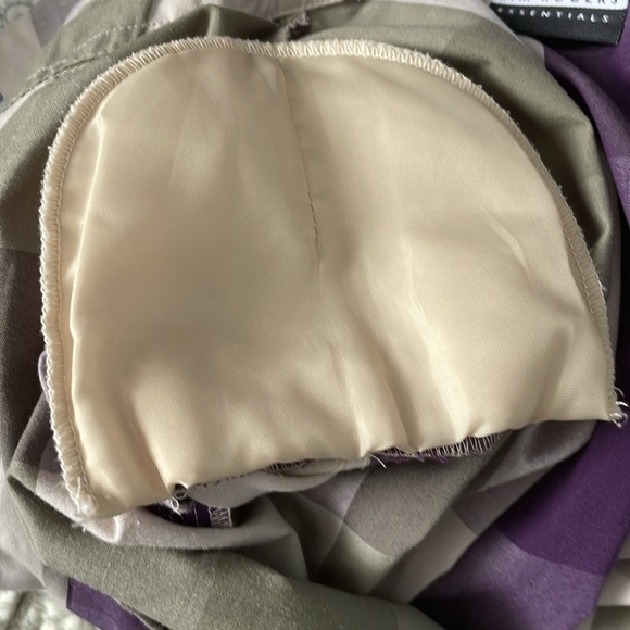 Kim rogers women button down Khaki/Purple/Beige plaid shirt size 12 - Picture 10 of 10